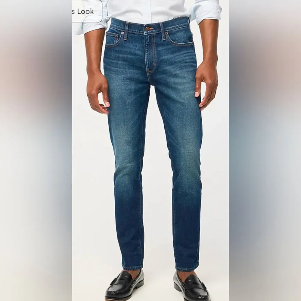 New J. Crew Straight Slim Rigid Blue Dinim Jeans Size 30x32 Zip Fly Classic